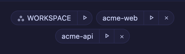 The launcher's chip row — the workspace leads it