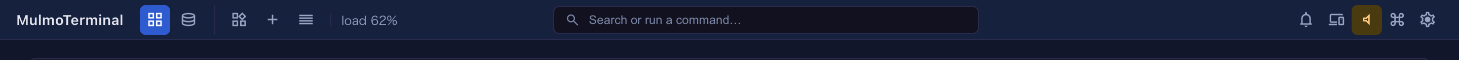 The search box in the middle of the top bar